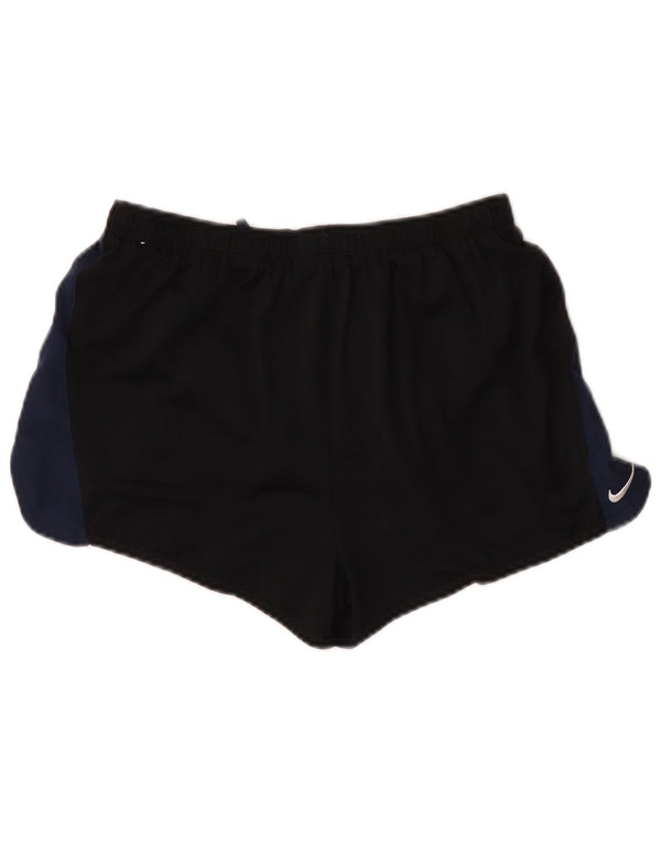 Nike Dame Dri Fit Sports Shorts UK 12 Medium Sort Colourblock Polyester