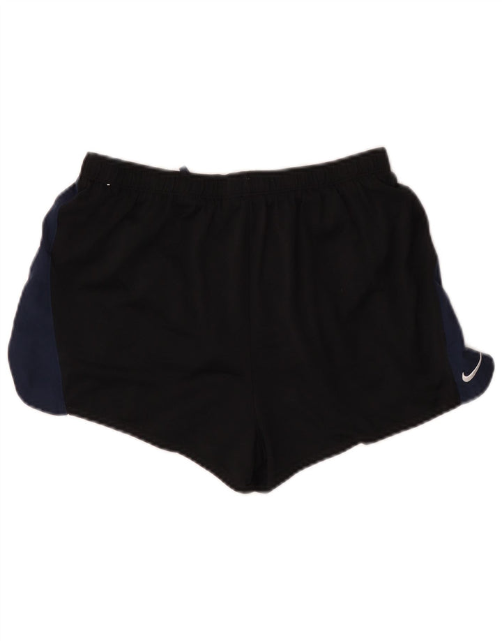 Nike Dame Dri Fit Sports Shorts UK 12 Medium Sort Colourblock Polyester