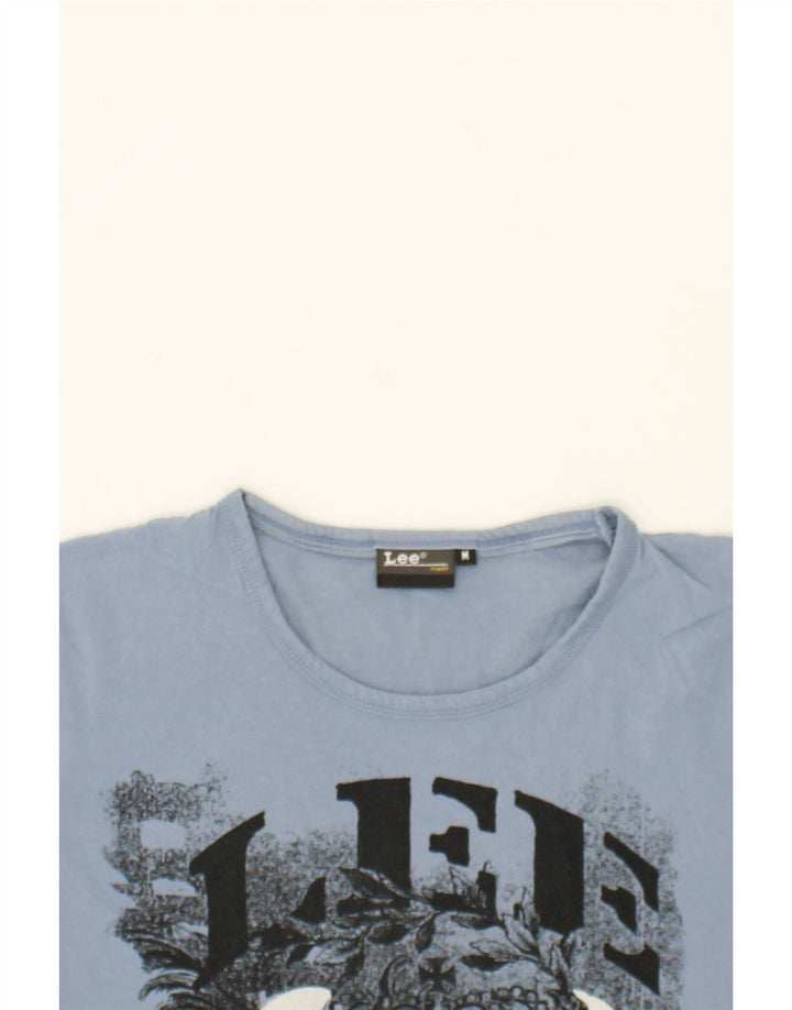 LEE Mens Graphic T-Shirt Top Medium Blue Cotton Vintage Lee and Second-Hand Lee from Messina Hembry 