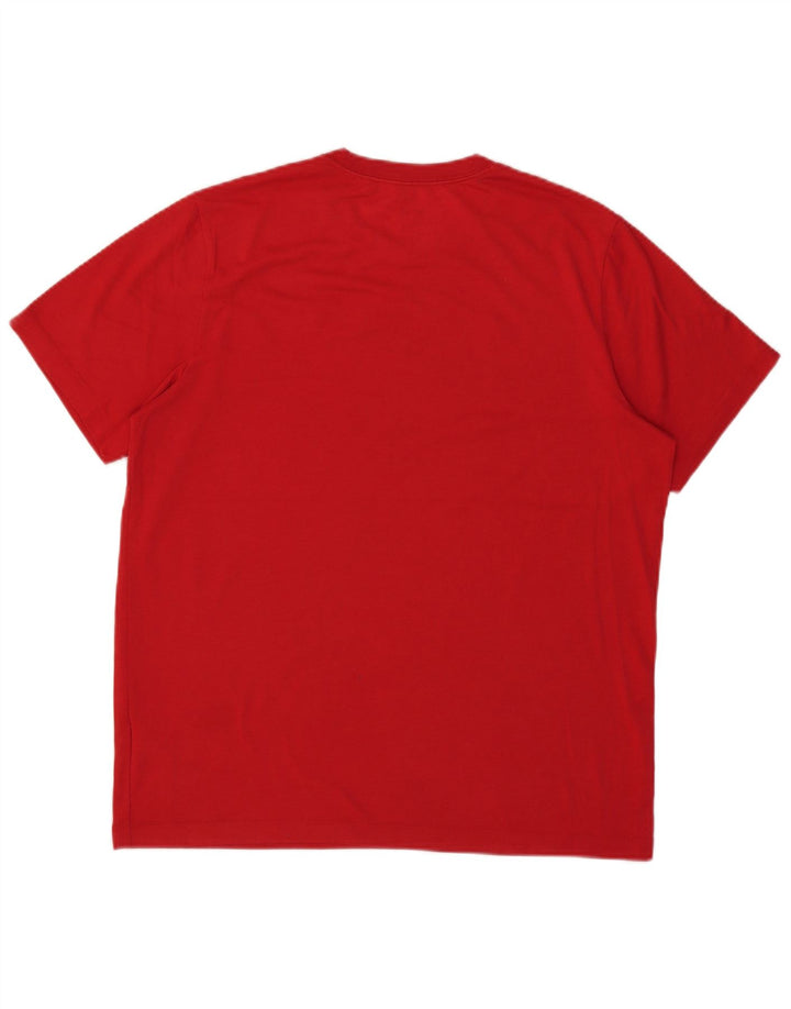 Nike Herre Dri Fit Grafisk T-Shirt Top Stor Rød Polyester