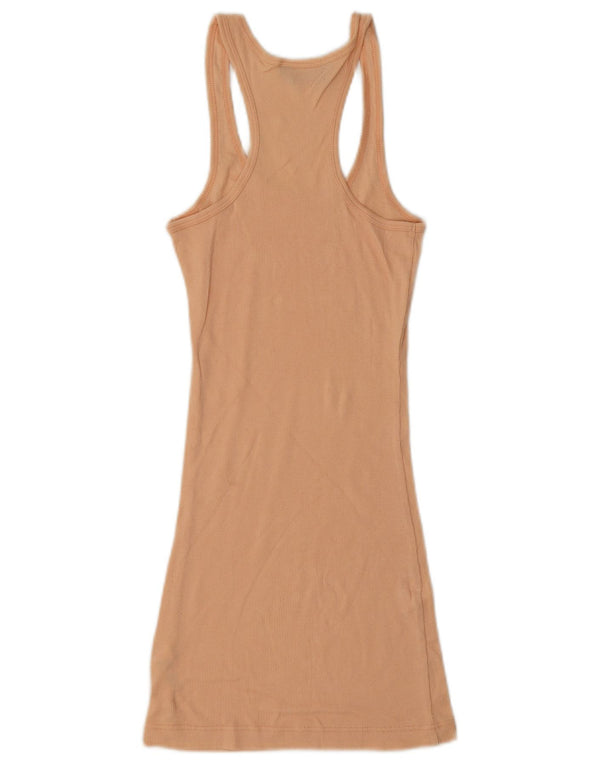 Miss Selfridge Dame Ærmeløs T-Shirt Kjole UK 8 Small Beige Bomuld