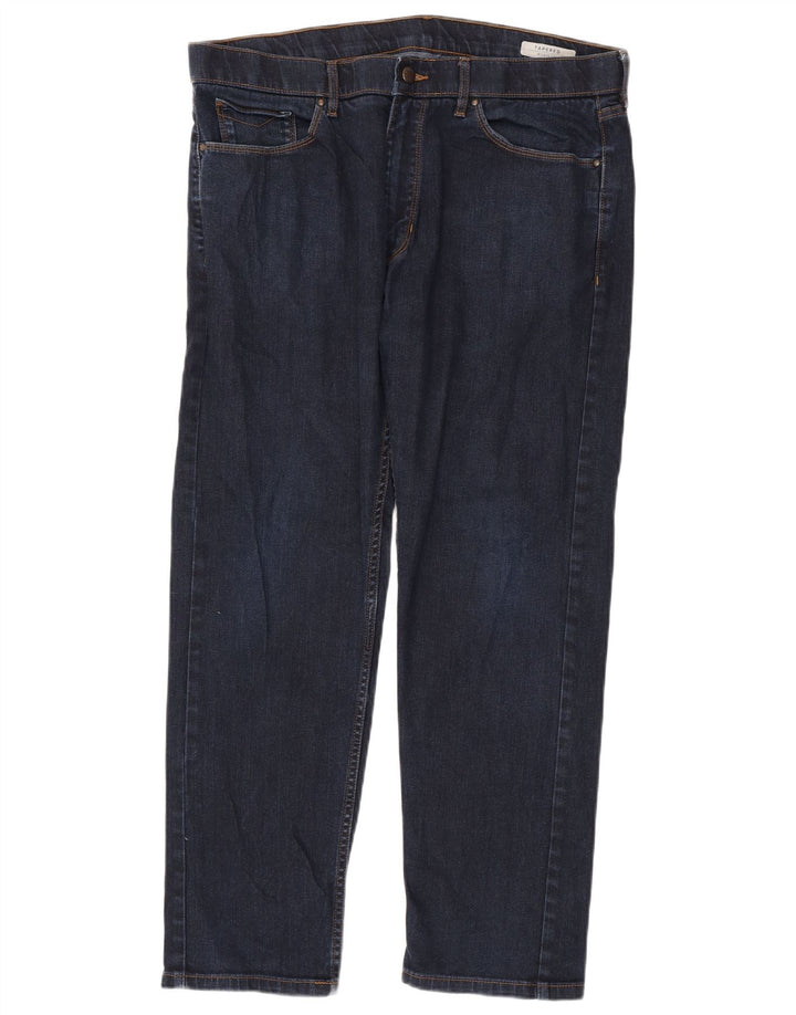 Marks & Spencer Herre tilspidsede jeans W36 L29 Marineblå Bomuld