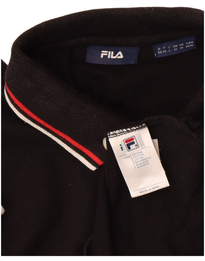 Fila Herre poloshirt Medium Sort Bomuld