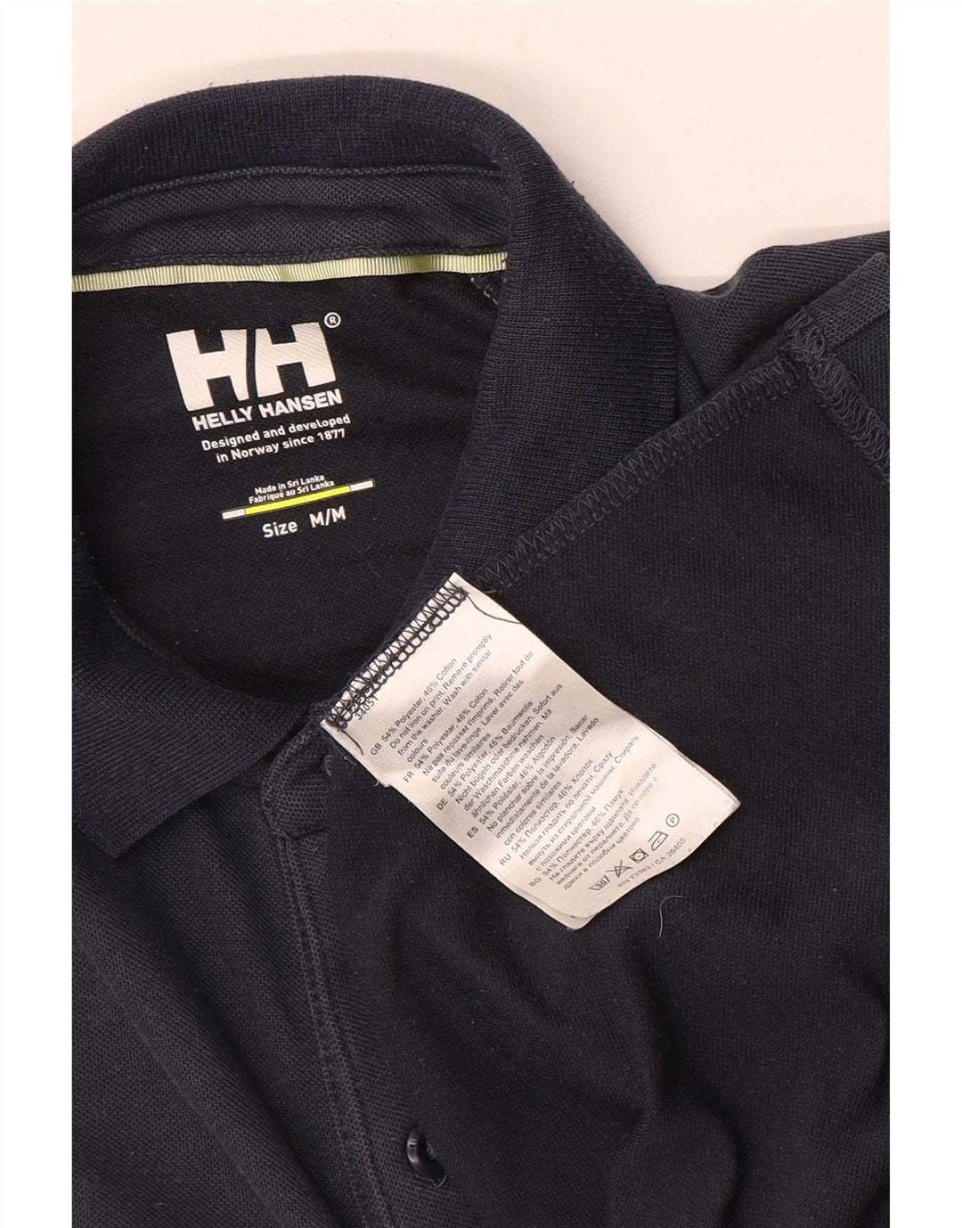 Helly Hansen Herre Grafisk Polo Shirt Medium Navy Blue Bomuld