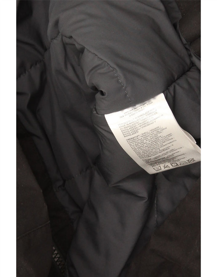 Jack Wolfskin Dame Hooded Windbreaker Coat UK 16 Large Black Polyester