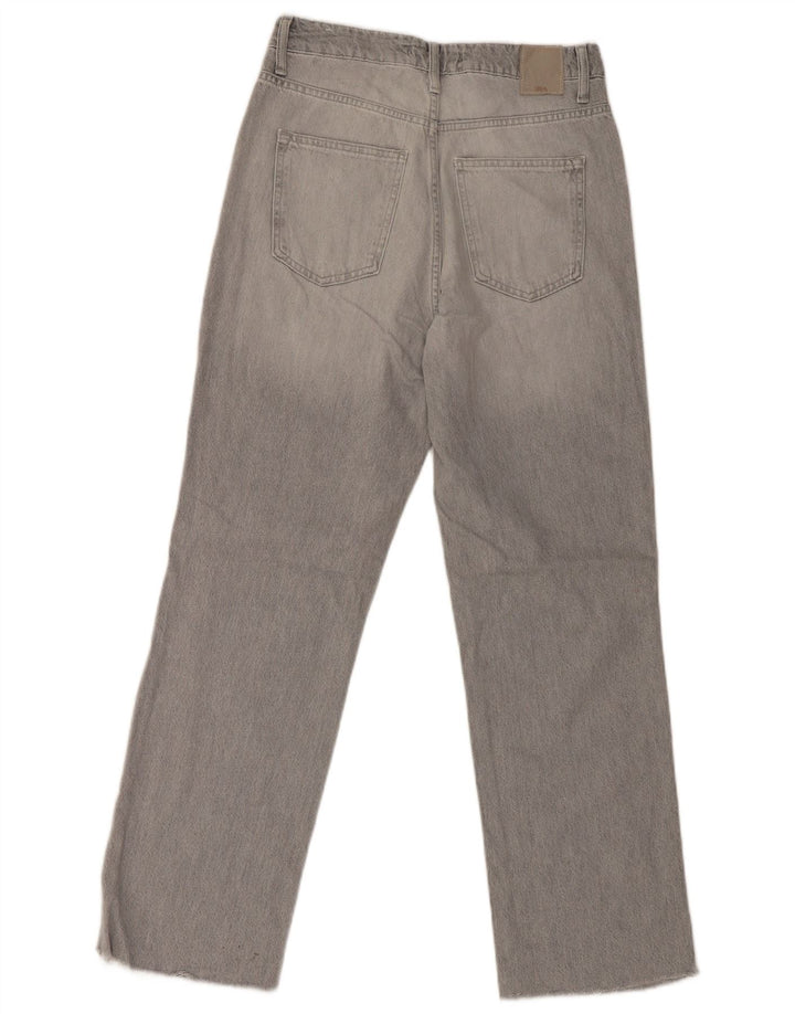 Zara Dame Straight Jeans EU 38 Small W28 L30 Grå