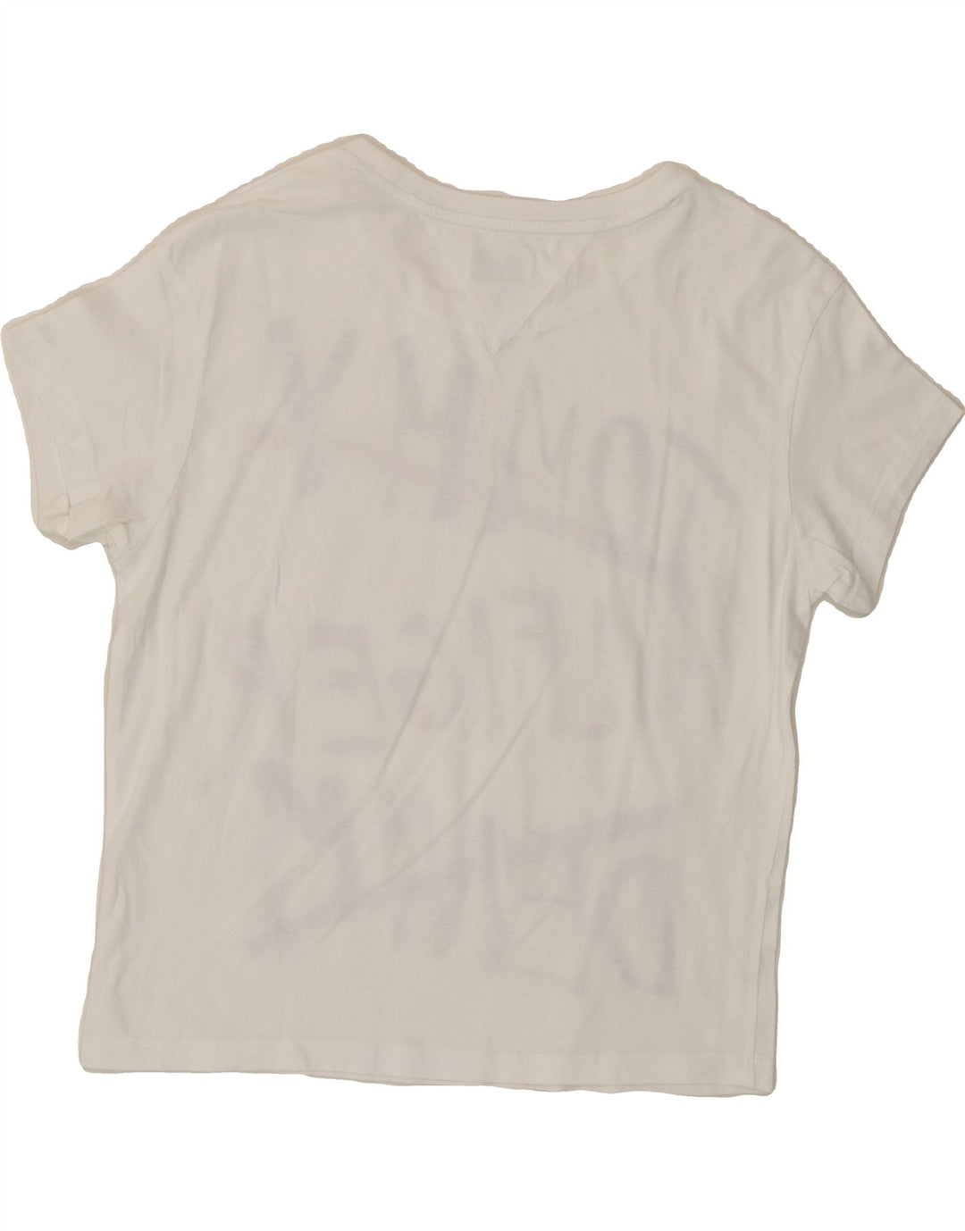 TOMMY HILFIGER Womens Graphic T-Shirt Top UK 10 Small White Vintage Tommy Hilfiger and Second-Hand Tommy Hilfiger from Messina Hembry 