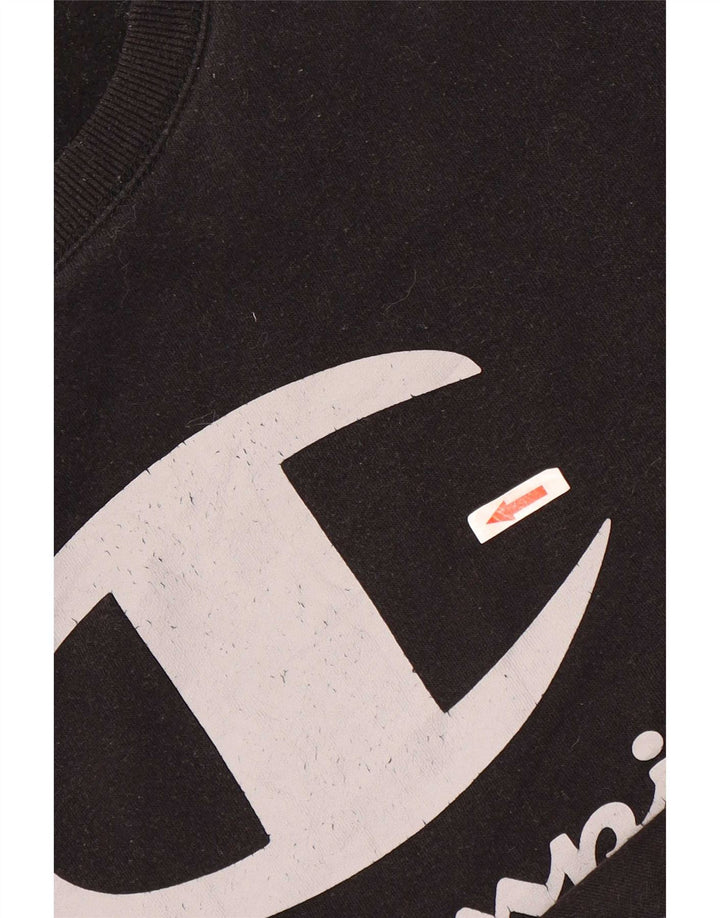 Champion Herre Grafisk Sweatshirt Jumper Medium Sort Bomuld