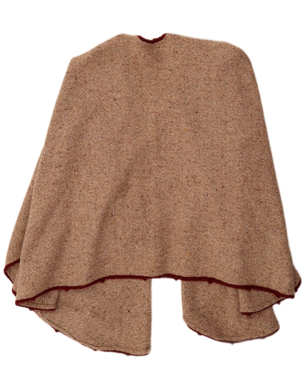 Vintage Herre Poncho Cardigan Sweater One Size Beige Flecked