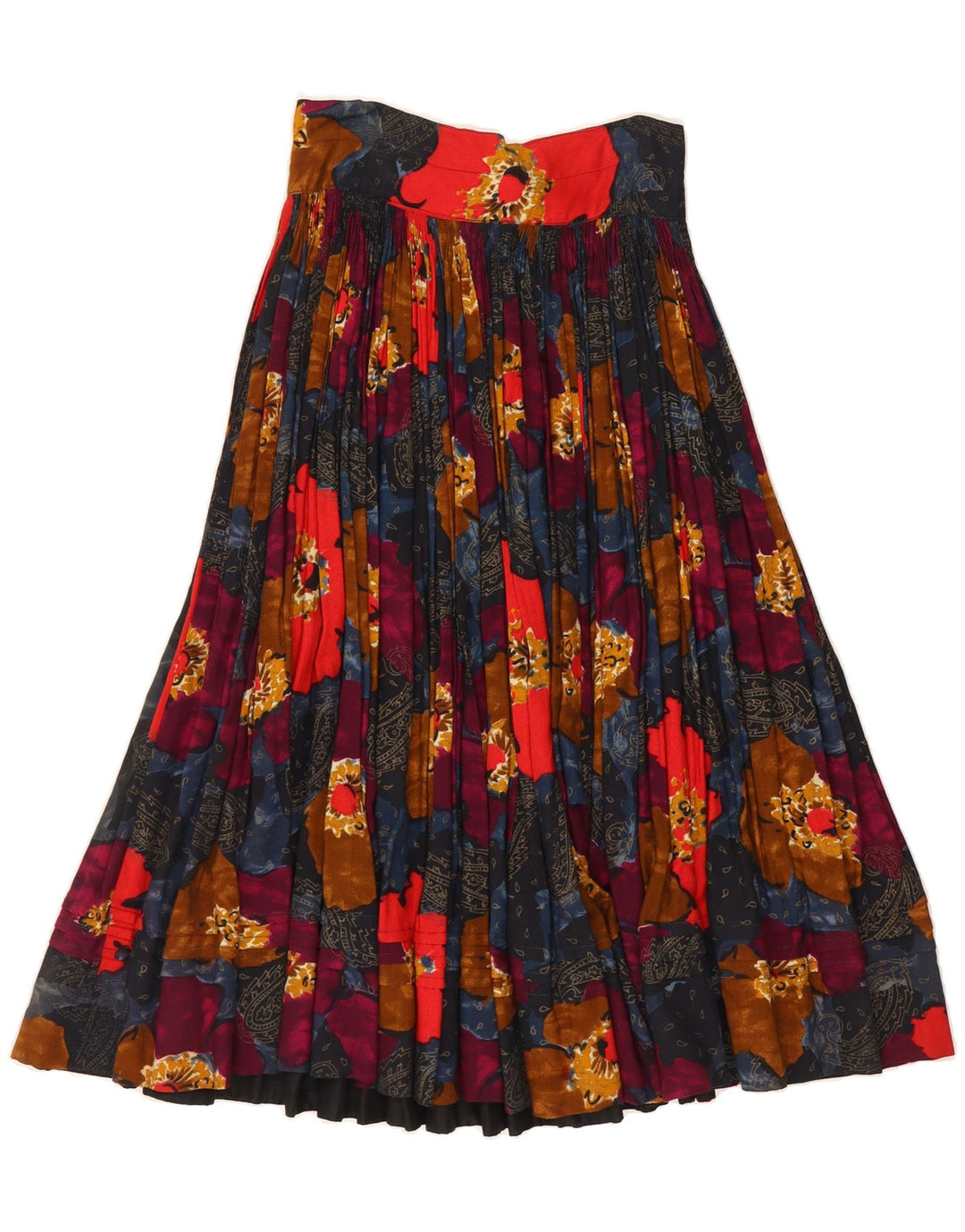 VINTAGE Womens Pleated Skirt W26 Small  Multicoloured Floral Vintage Vintage and Second-Hand Vintage from Messina Hembry 
