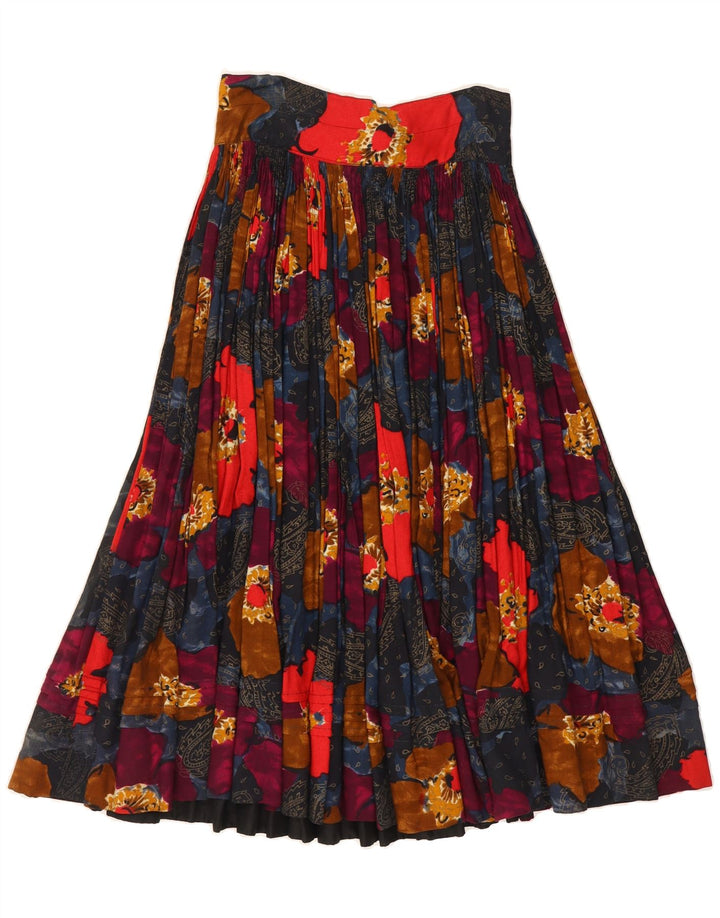 VINTAGE Womens Pleated Skirt W26 Small  Multicoloured Floral Vintage Vintage and Second-Hand Vintage from Messina Hembry 