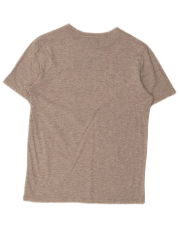 Reiss Dame T-Shirt Top UK 14 Medium Beige Flecked Bomuld