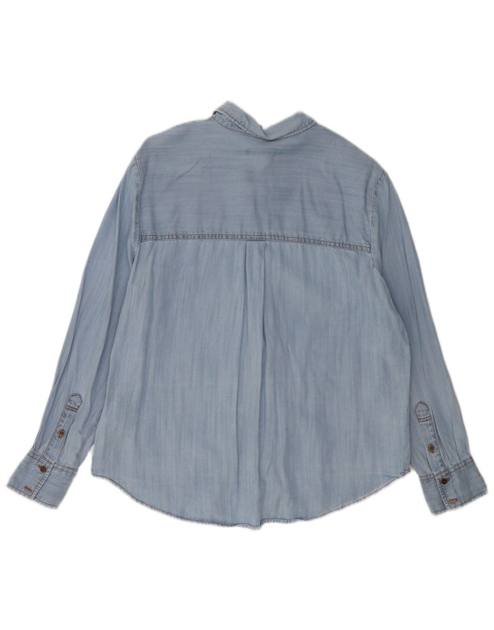 MARKS & SPENCER Denimskjorte til kvinder UK 12 Medium Blue Lyocell