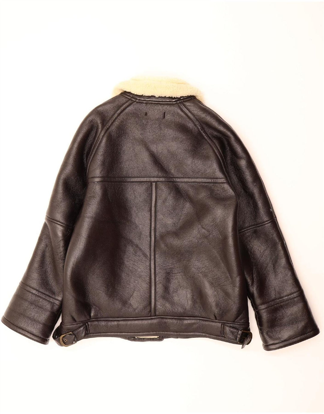 ZARA Womens Sherpa Jacket UK 14 Medium Brown Polyurethane