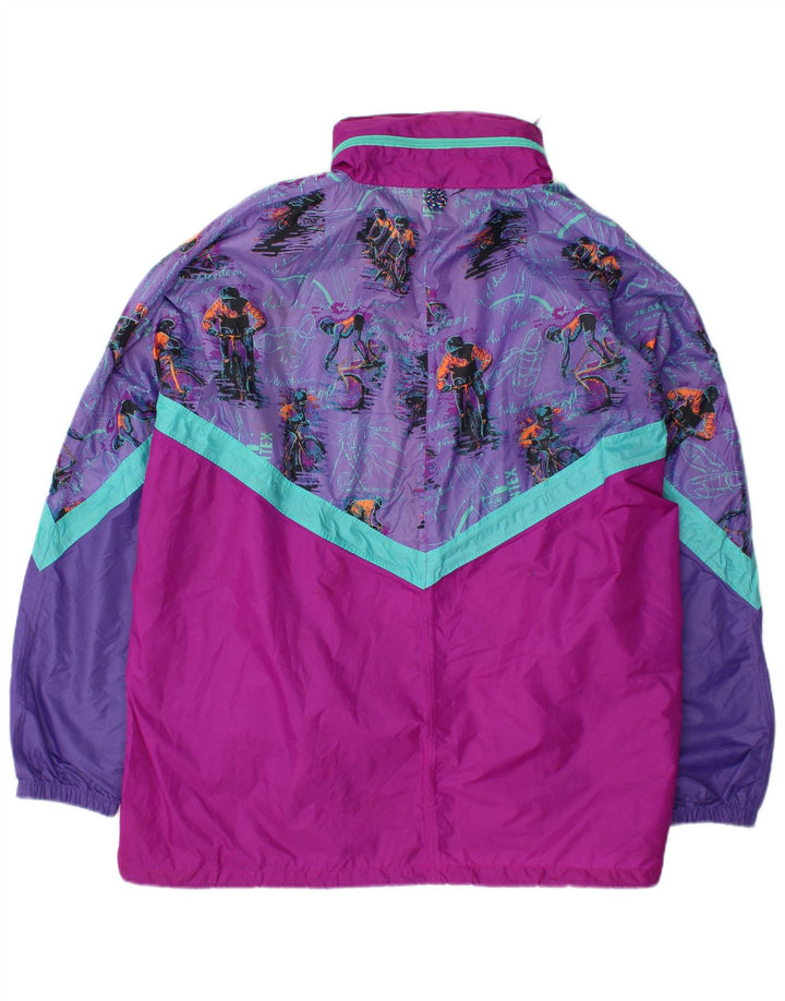 J JEANTEX Herre Pullover Regnjakke med hætte UK 44/46 2XL Lilla Colourblock