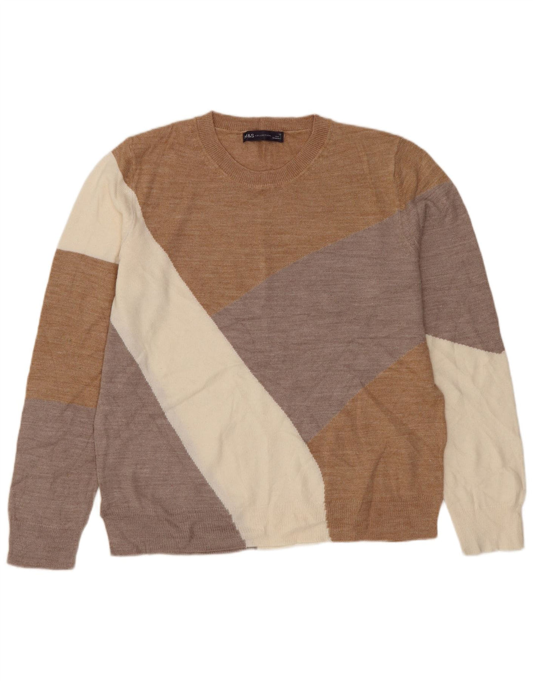 MARKS & SPENCER Dametrøjetrøje med rund hals DK 12 Medium Brun