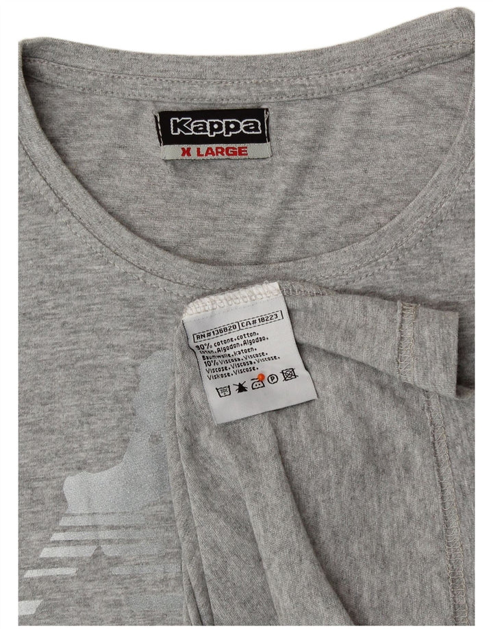 KAPPA Grafisk T-shirt top til kvinder UK 18 XL Grå bomuld