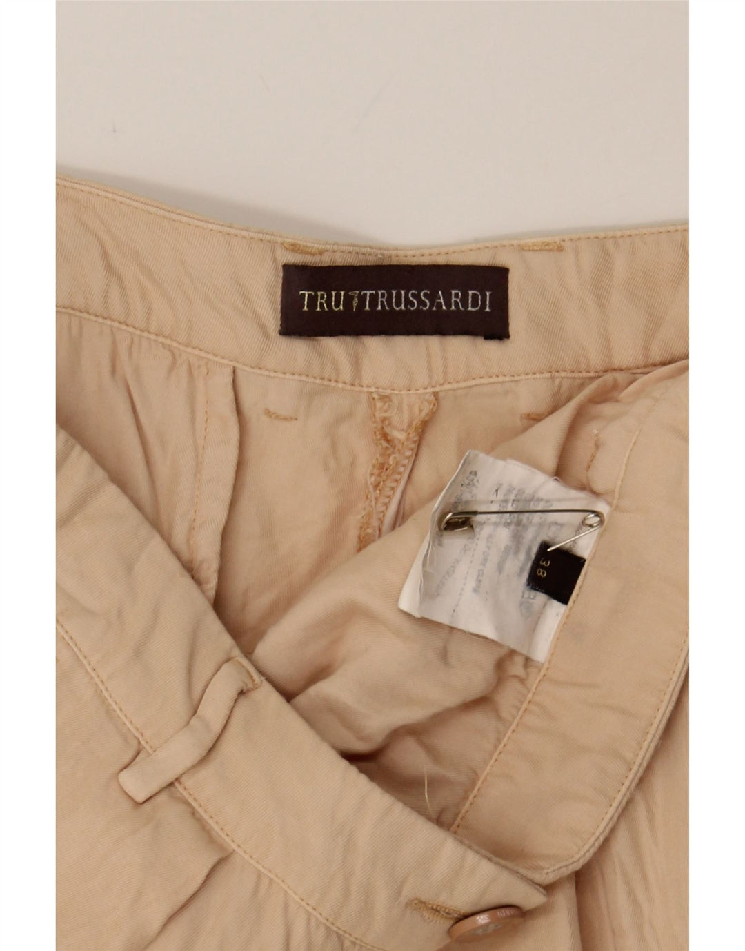TRUSSARDI Womens Pegged Casual Trousers EU 38 Medium W30 L30 Beige Vintage Trussardi and Second-Hand Trussardi from Messina Hembry 