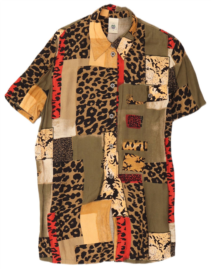 Ny hurtig dameskjortekjole IT 42 Medium Flerfarvet Patchwork Viscose