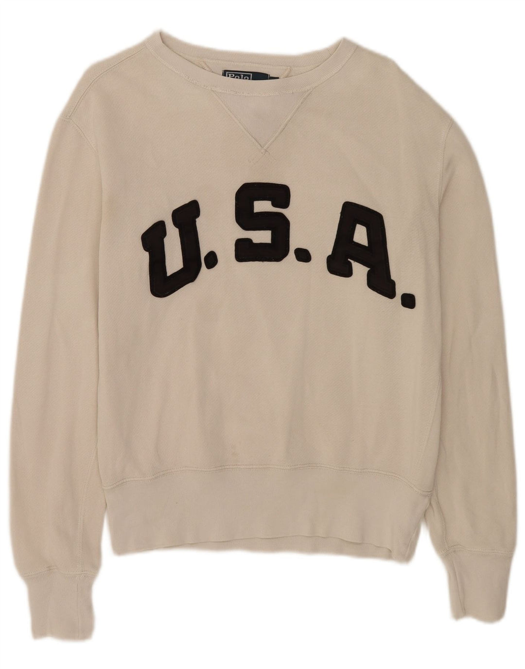 Polo Ralph Lauren Herre Grafisk Sweatshirt Jumper Small Off White
