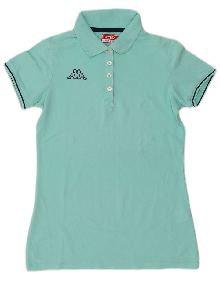 Kappa Dame Polo Shirt UK 10 Lille turkis bomuld