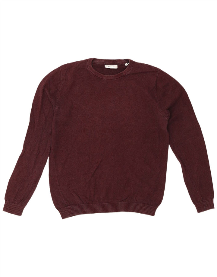 JACK & JONES Herretrøjetrøje med rund hals, medium Bourgogne bomuld