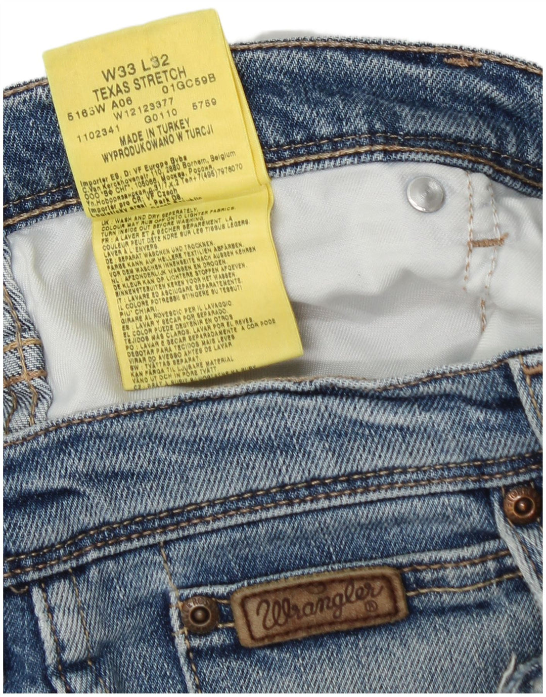 WRANGLER Herre Texas Stretch Straight Jeans W33 L32 Blå Bomuld