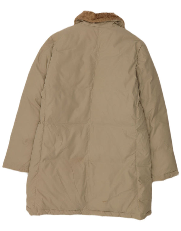Fila Womens Polstret Frakke UK 14 Large Beige Polyester