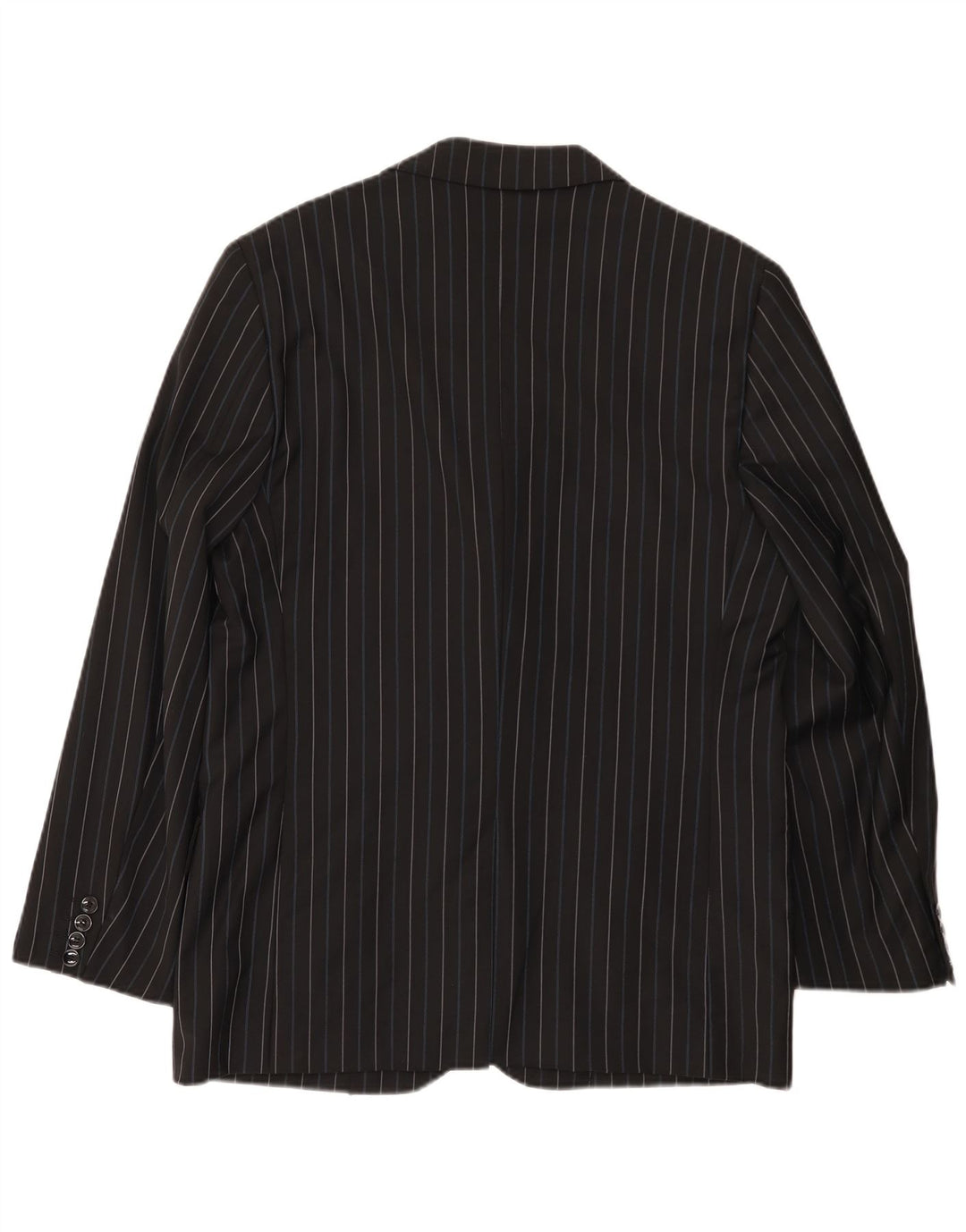 Peter & Sons Herre 3-knaps blazerjakke IT 54 2XL Sort Stribet Uld