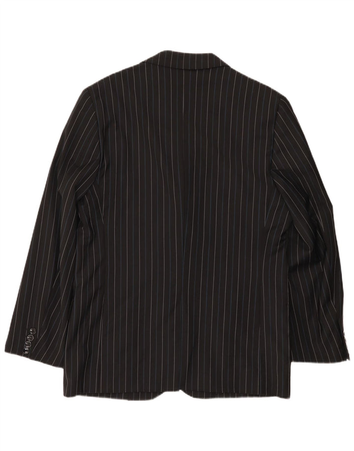 Peter & Sons Herre 3-knaps blazerjakke IT 54 2XL Sort Stribet Uld