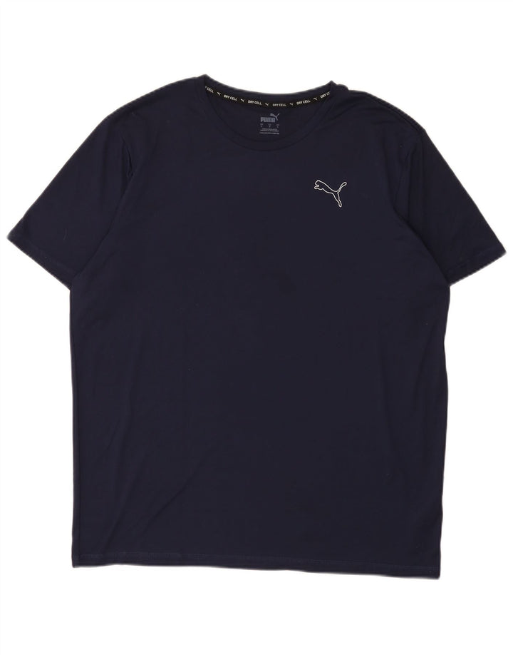 Puma Herre T-Shirt Top Stor Marineblå Polyester