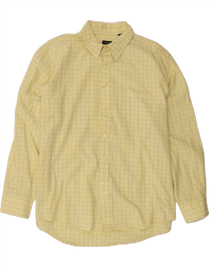 IZOD Mens Shirt XL Yellow Check Cotton Vintage Izod and Second-Hand Izod from Messina Hembry 