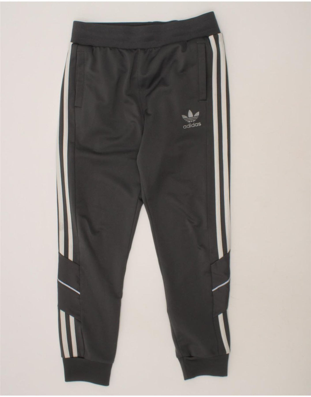 ADIDAS Boys Tracksuit Trousers Joggers 9-10 Years  Grey Polyester Vintage Adidas and Second-Hand Adidas from Messina Hembry 