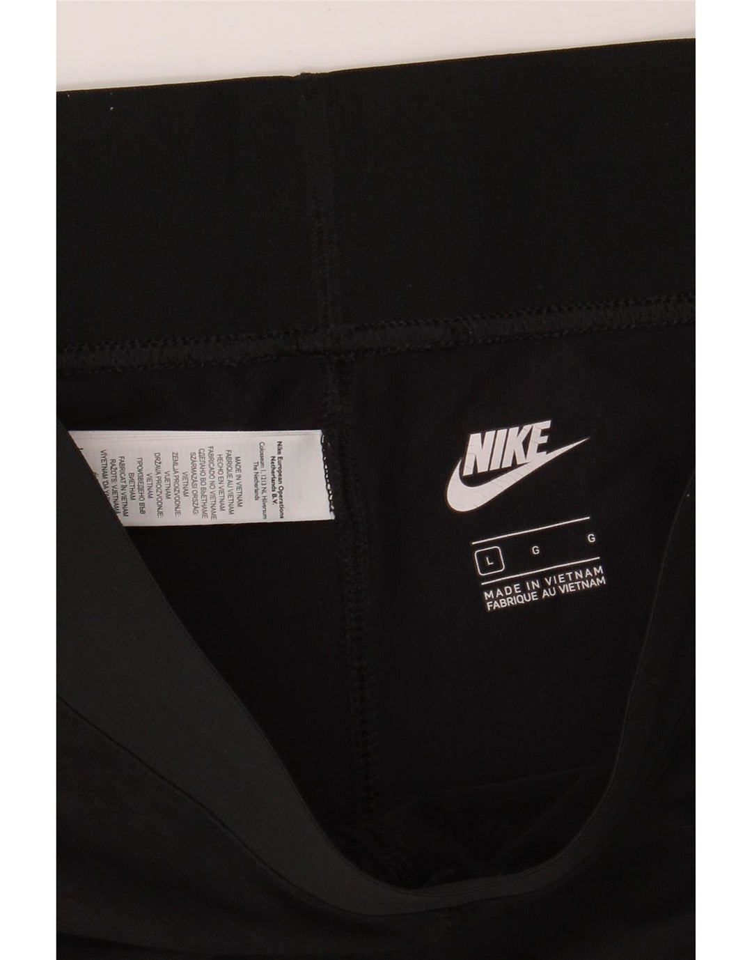 NIKE Womens Graphic Leggings UK 14 Large  Black Cotton Vintage Nike and Second-Hand Nike from Messina Hembry 
