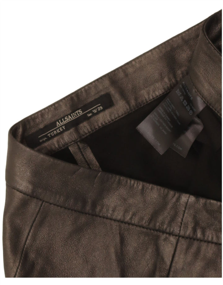 All Saints Dame Læder Hot Pants W29 Medium Sort