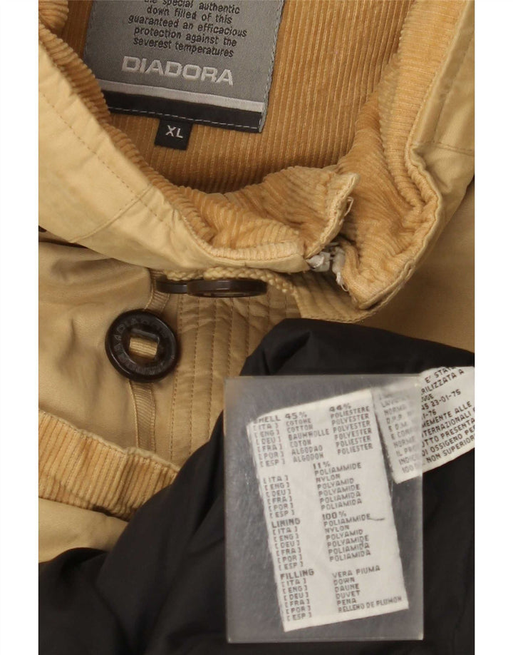 Diadora Herre polstret jakke UK 42 XL Beige Bomuld