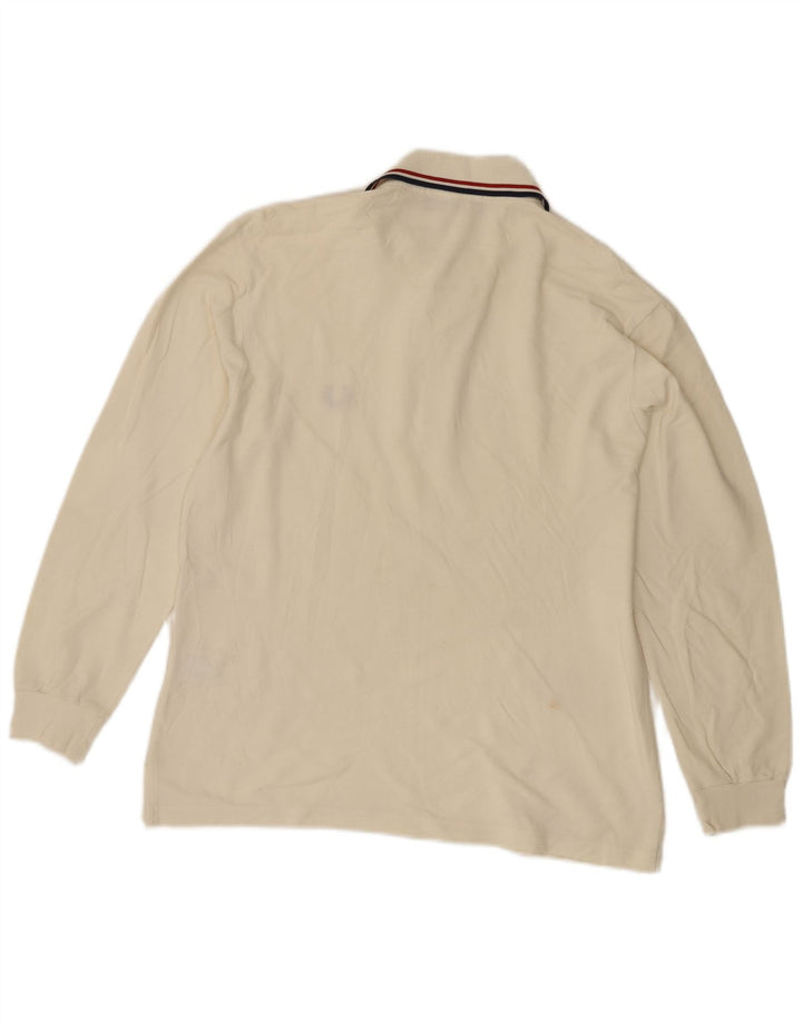 Fred Perry Langærmet herre poloskjorte lille off white bomuld