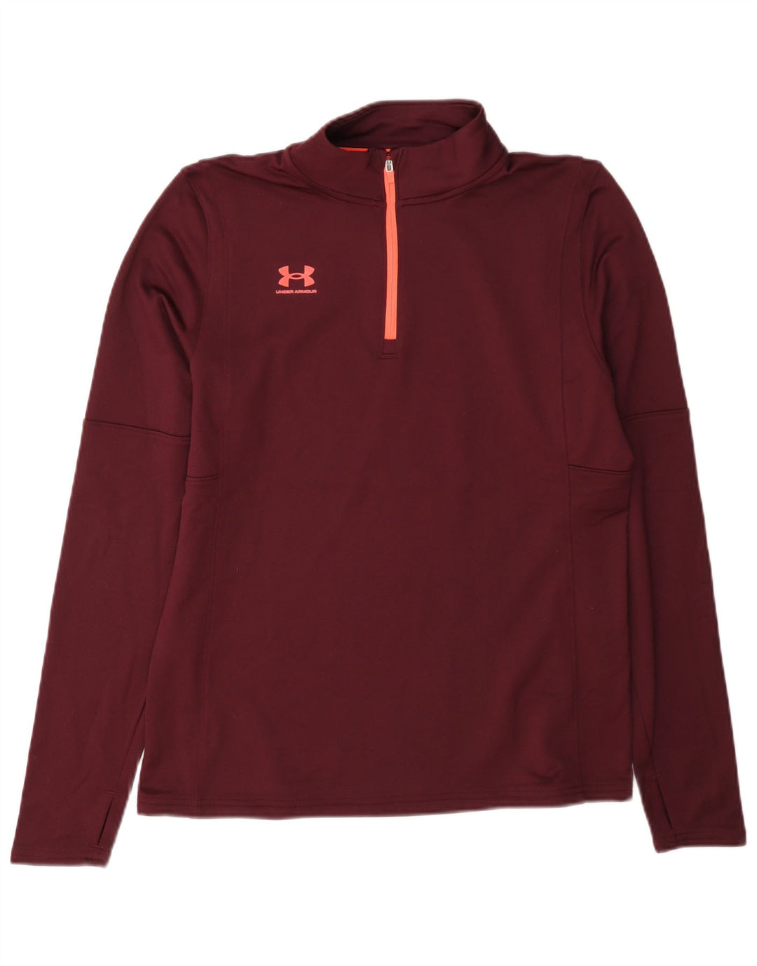 Under Armour Womens Zip Neck Top Langærmet UK 14 Medium Burgundy