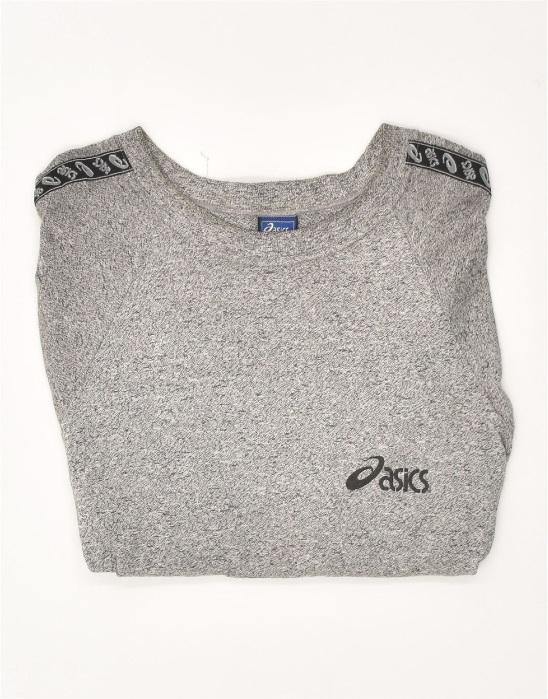 ASICS Womens T-Shirt Top XL Grey Flecked Cotton Vintage Asics and Second-Hand Asics from Messina Hembry 