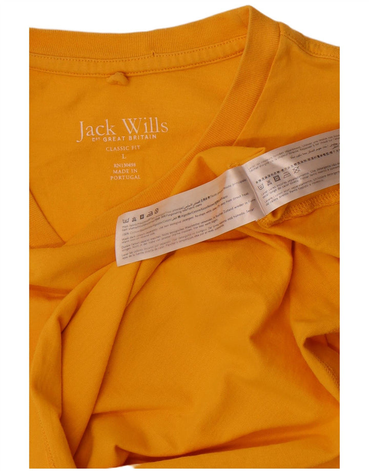Jack Wills Herre T-Shirt Top Stor Gul Bomuld