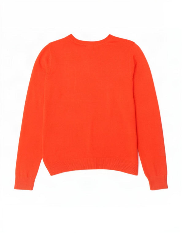 Marks & Spencer Dame Boat Neck Jumper Sweater UK 12 Medium Orange Akryl