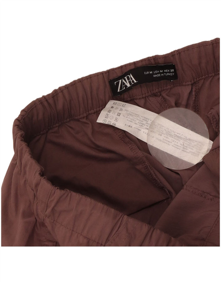 Zara Cargo-bukser med brede ben til kvinder Medium W28 L30 Brun polyester