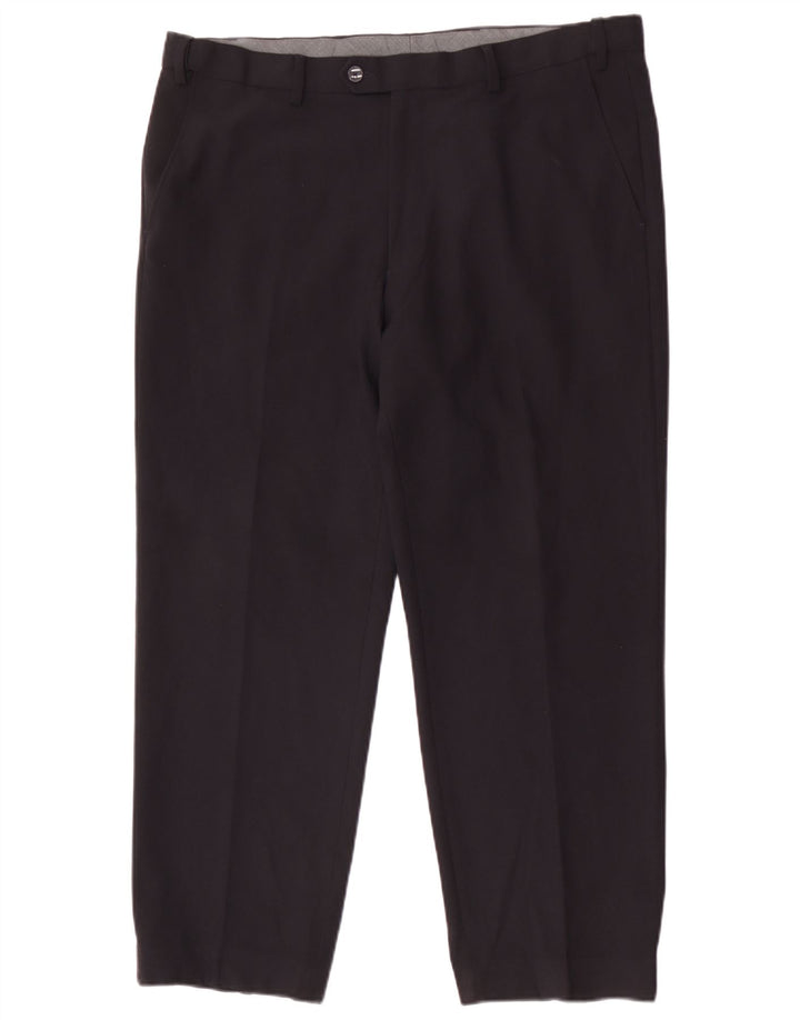 Marks & Spencer Herre Regular Suit Bukser W38 L29 Navy Blue Polyester