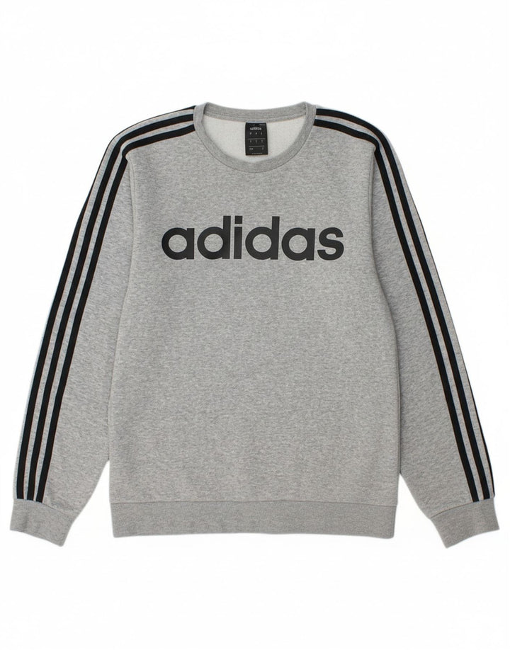 ADIDAS Mens Graphic Sweatshirt Jumper Small Grey Cotton