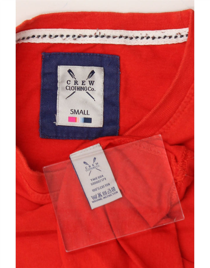 CREW CLOTHING Mens T-Shirt Top Small Red Cotton Vintage Crew Clothing and Second-Hand Crew Clothing from Messina Hembry 