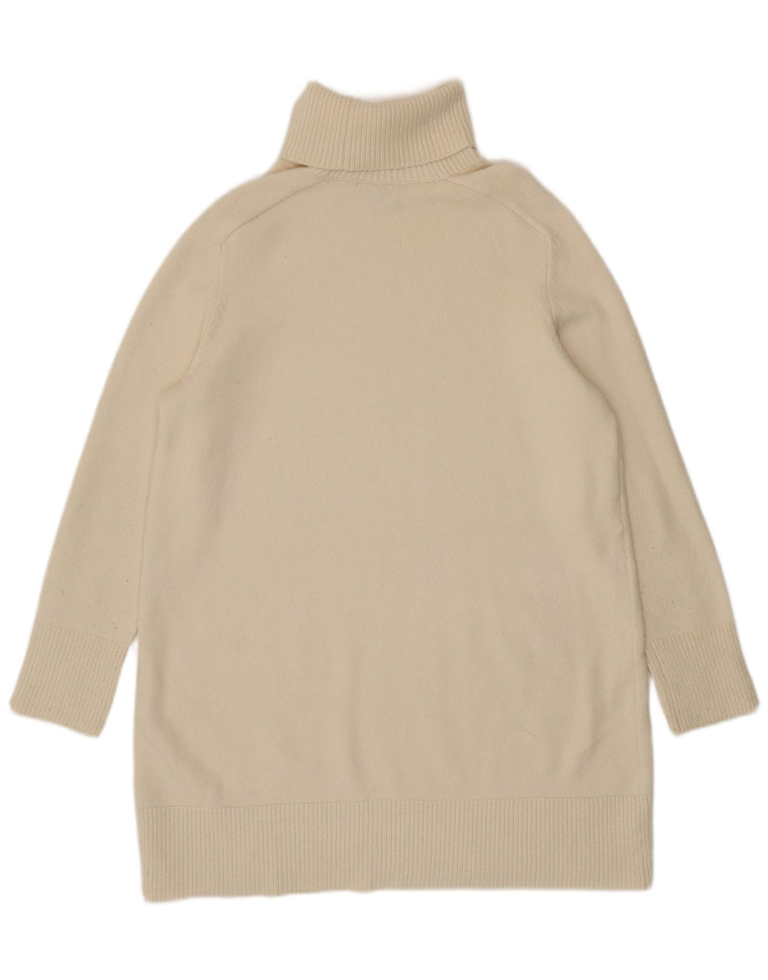 Zara Dame Roll Neck Jumper Sweater UK 16 Large Beige Viscose