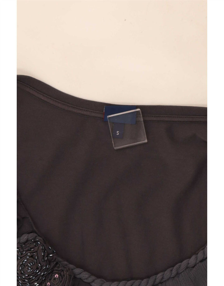Trussardi Dame ærmeløs bluse Top UK 10 Small Grey