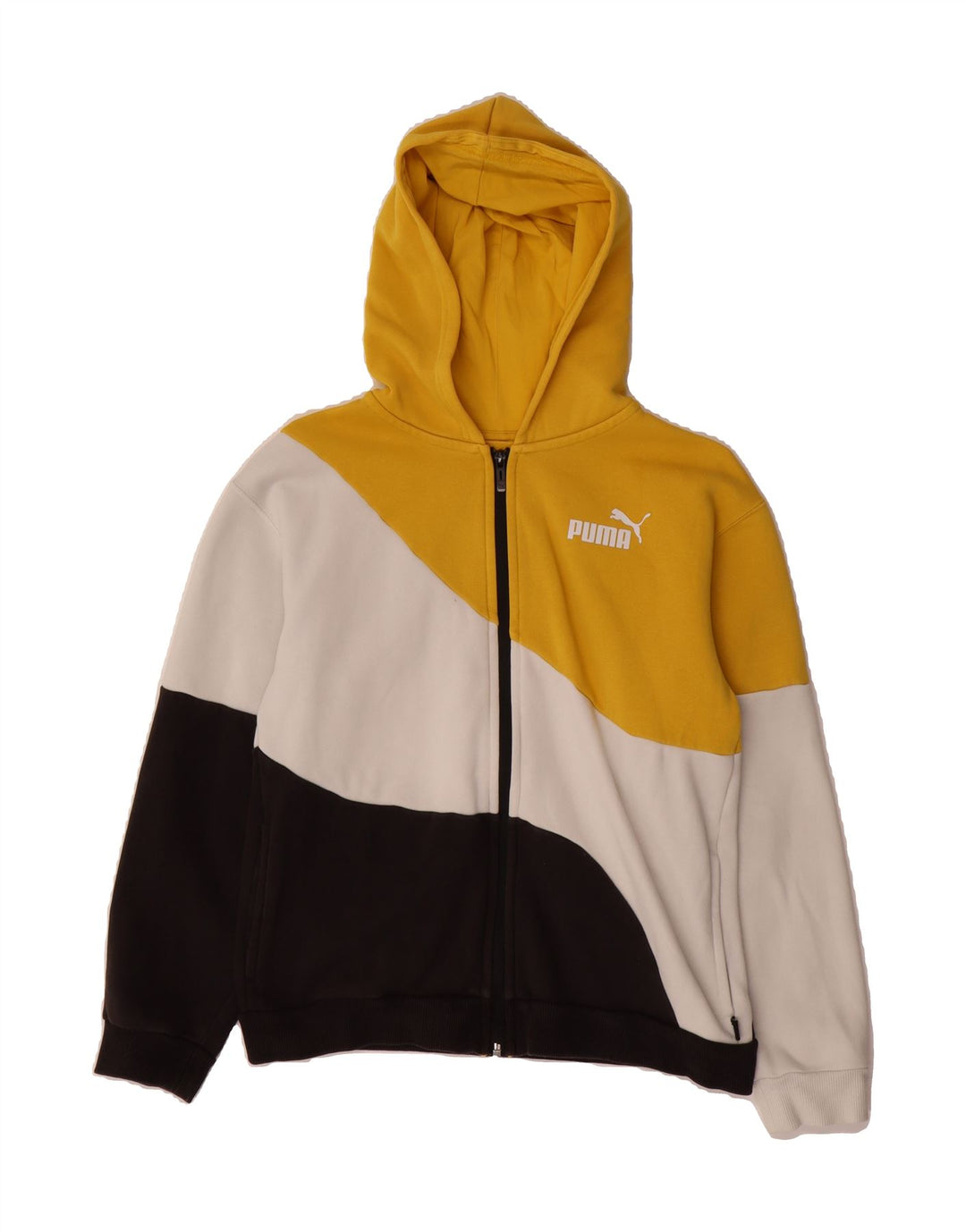 PUMA Boys Zip Hoodie Sweater 13-14 Years Multicoloured Colourblock Vintage Puma and Second-Hand Puma from Messina Hembry 