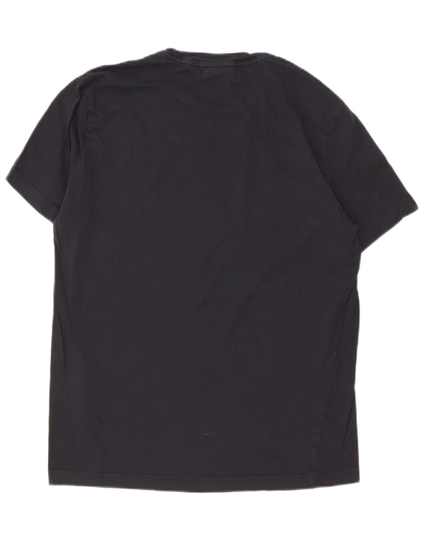 Champion Herre Grafisk T-Shirt Top Medium Sort Bomuld