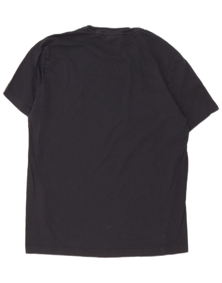 Champion Herre Grafisk T-Shirt Top Medium Sort Bomuld